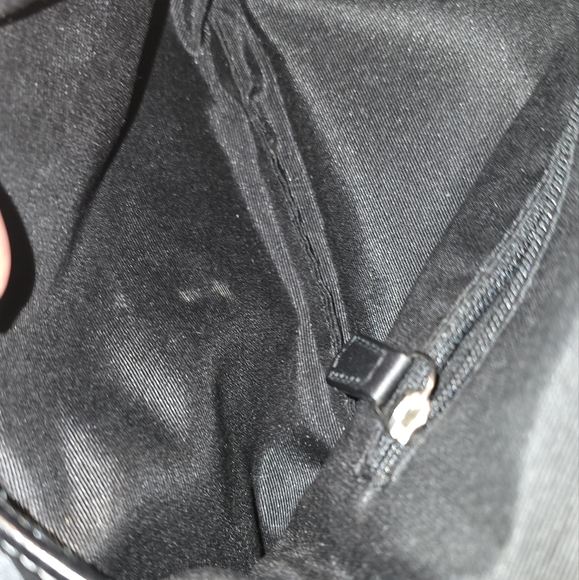 Coach Purse Black Signature Canvas Crossbody Bag Leather Trim Silver Tone Accent - Picture 5 of 11